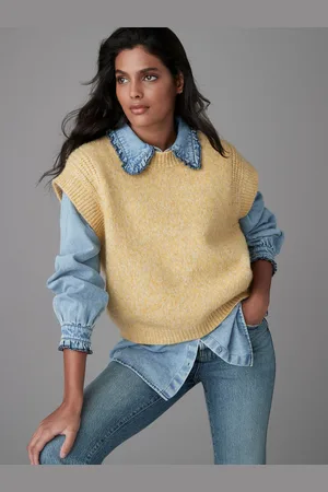 Next Yellow Shirt Layer 2 in 1 Knitted Tank Jumper with Wool