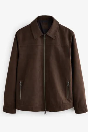 Next Faux Suede Zip Through Collared Shacket