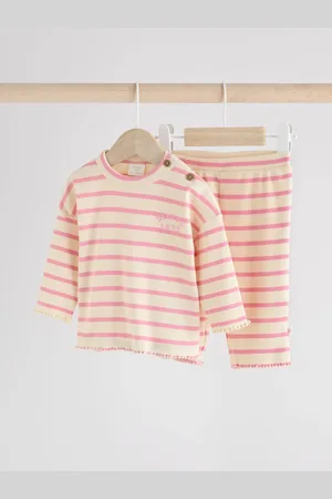 Next /Pink Stripe Baby Top and Wide Leg Trousers 2 Piece Set (0mths-2yrs)