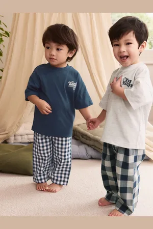 Next Blue/ Short Sleeve Long Pyjamas 2 Pack (9mths-12yrs)