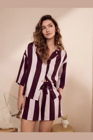 Next Berry Stripe Button Through Short Set Pyjamas