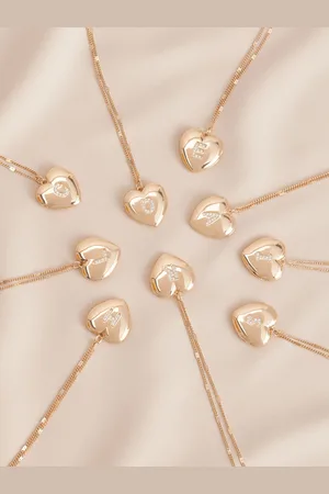 Next Tone Initial Heart Locket Necklace