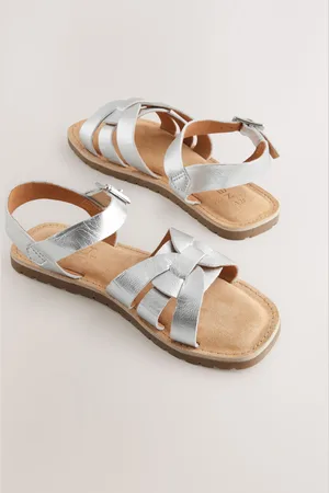 Next Standard Fit (F) Leather Woven Sandals