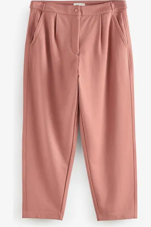 Next Premium Ponte Barrel Leg Trousers With Wool