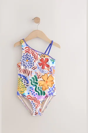 Next Multi Tropical Print One Shoulder Swimsuits (3-16yrs)