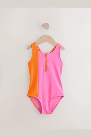 Next /Orange Colour Block Swimsuit (3-16yrs)