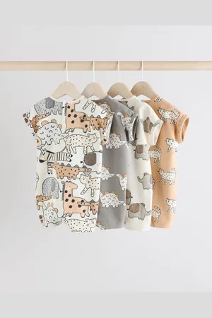 Next /White 100% Cotton Baby Rompers 4 Pack