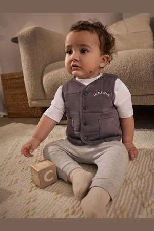Next Charcoal Baby Gilet and Joggers 3 Piece Set