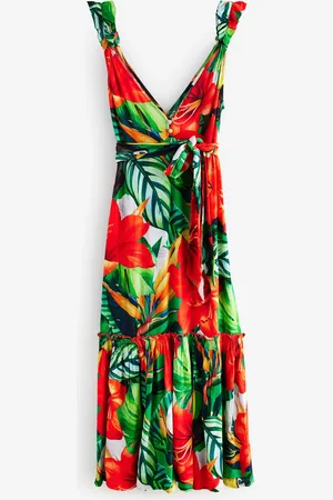 Next Red/ Ruffle Sleeve Maxi Dress