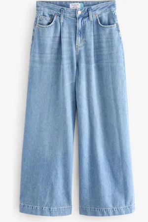 Next Mid Palazzo Wide Leg 100% Cotton Jeans