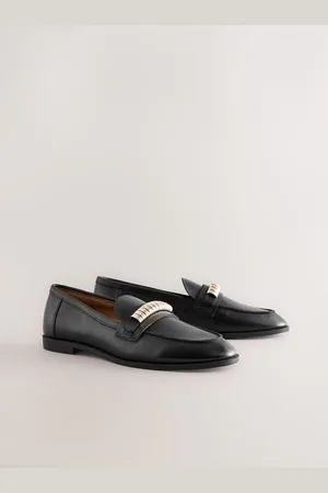 Next Standard Fit Forever Comfort Leather Chain Detail Slim Loafers