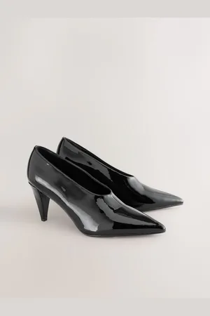 Next Standard Fit Forever Comfort Patent Point Toe High Cut Cone Heel Courts