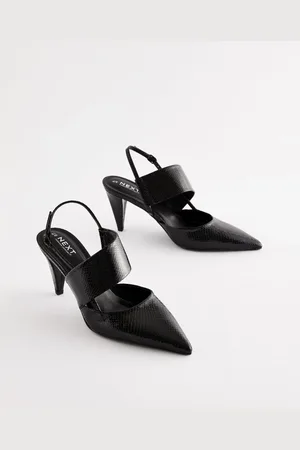 Next Standard Fit Forever Comfort Point Toe Asymmetric Strap Detail Heel Slingbacks