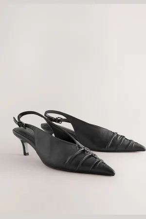 Next Standard Fit Forever Comfort Point Toe Ruched Slingback Heels