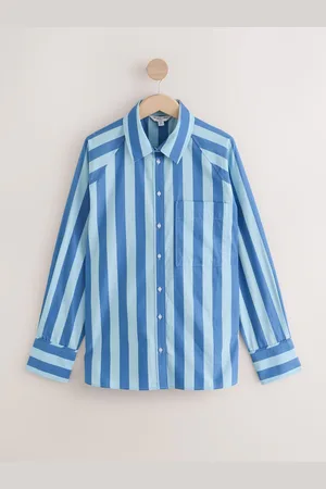 Next Light/Dark Stripe Girlfriend Oversized Long Sleeve Shirt