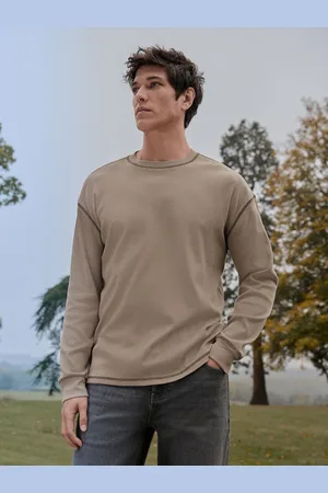 Next Neutral Long Sleeve Ribbed Texture T-Shirt