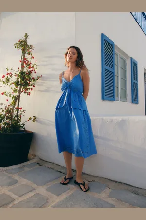 Next Peplum Broderie Midi Dress