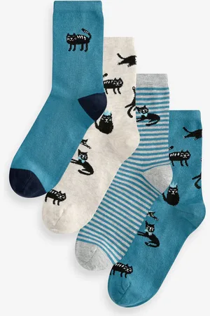 Next /Grey Cats Ankle Socks 4 Pack