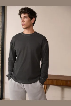 Next Charcoal Long Sleeve Ribbed Texture T-Shirt