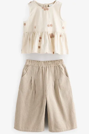 Next Ecru Embroidered Blouse and Trousers Co-ord Set (3mths-8yrs)