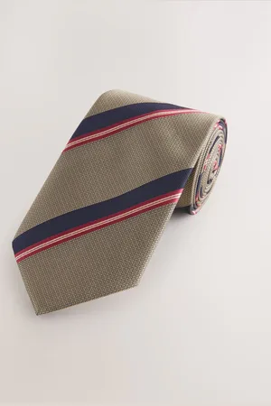 Next Brown Stripe Pattern Tie