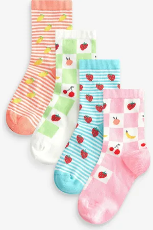 Next Pink/ and Green 4 Pack Cotton Rich Fruit Socks
