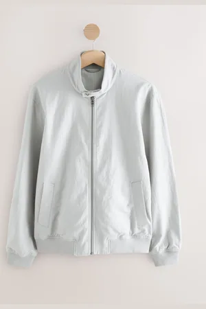 Next Linen Blend Lightweight Harrington Jacket
