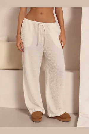 Next Ecru/ Textured Cotton Pyjama Bottoms 2 Pack