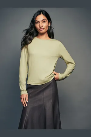 Next Lime Soft Touch Ribbed Long Sleeve T-Shirt with TENCEL Lyocell