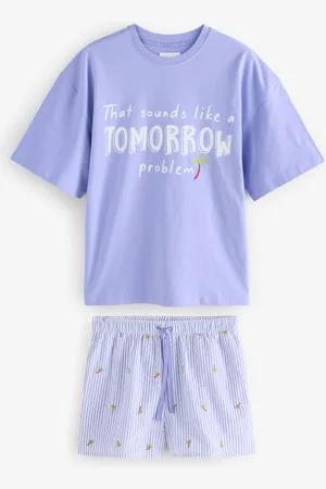 Next Palms 100% Cotton Textured Short Pyjamas Set