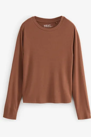 Next Rust Soft Touch Ribbed Long Sleeve T-Shirt with TENCEL Lyocell