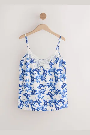 Next Floral Print Lace Trim Strappy Cami Top