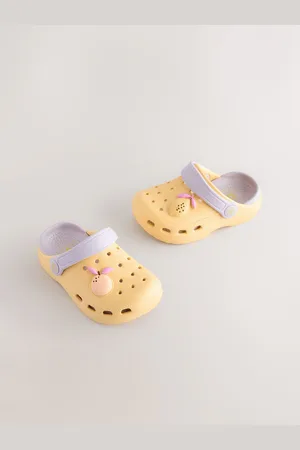Next Yellow Fruit Standard Fit (F) Marble Comfort Clogs