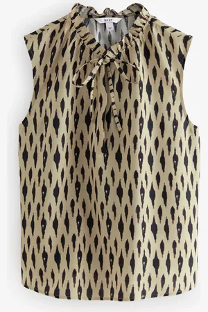 Next Dash Print Halter Tie Neck Sleeveless Top