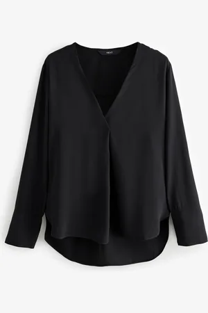 Next Relaxed Fit Long Sleeve Overhead V-Neck Blouse