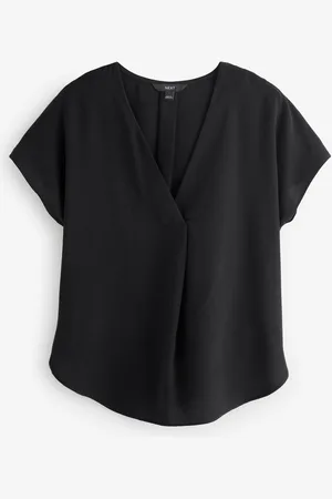 Next Relaxed Fit Short Sleeve Overhead V-Neck Blouse