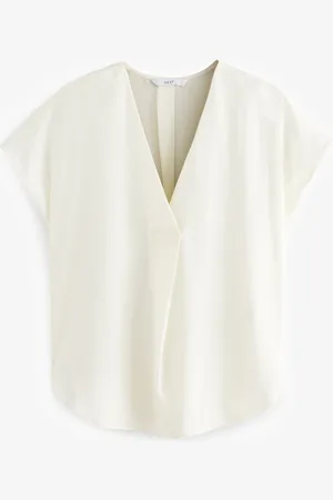 Next Relaxed Fit Short Sleeve Overhead V-Neck Blouse