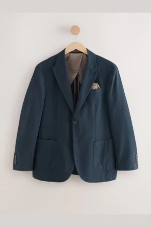 Next Regular Fit Cotton Blend Blazer With Linen and Lyocell