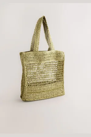 Next Khaki Straw Shoulder Bag