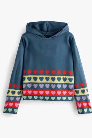 Next Multi Bright Cosy Soft Touch Knitted Jumper Hoodie