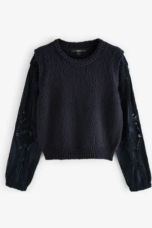 Next Blue 100% Cotton Broidery Knitted Tank Layer Jumper