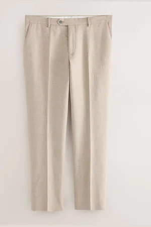 Next Tailored Fit Linen Texture Suit Trousers
