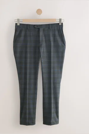 Next Slim Fit Trimmed Check Suit Trousers