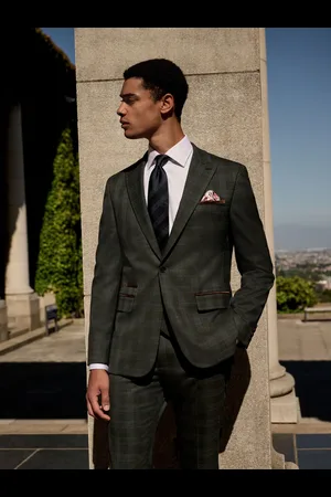 Next Slim Fit Trimmed Check Suit Jacket