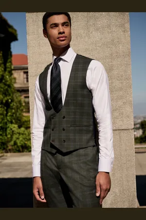 Next Trimmed Check Suit Waistcoat