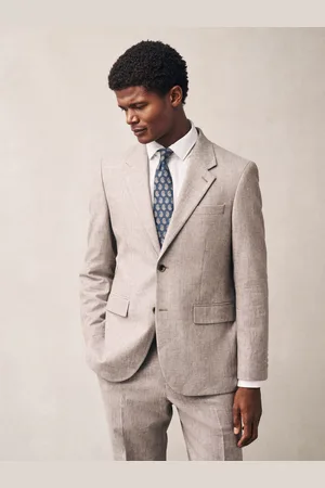Next Striped Linen Blend Tailored Fit Suit Jacket