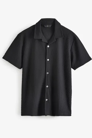 Next Engineered Cuban Collar Textured Jersey Short Sleeve Shirt