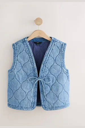 Next Indigo 100% Cotton Quilted Denim Gilet