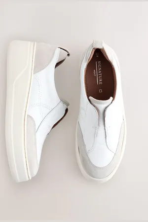 Next Slip On Signature Forever Comfort Leather Chunky Wedge Platform Trainers