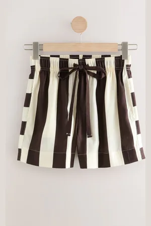 Next /Cream Stripe Drawstring Shorts